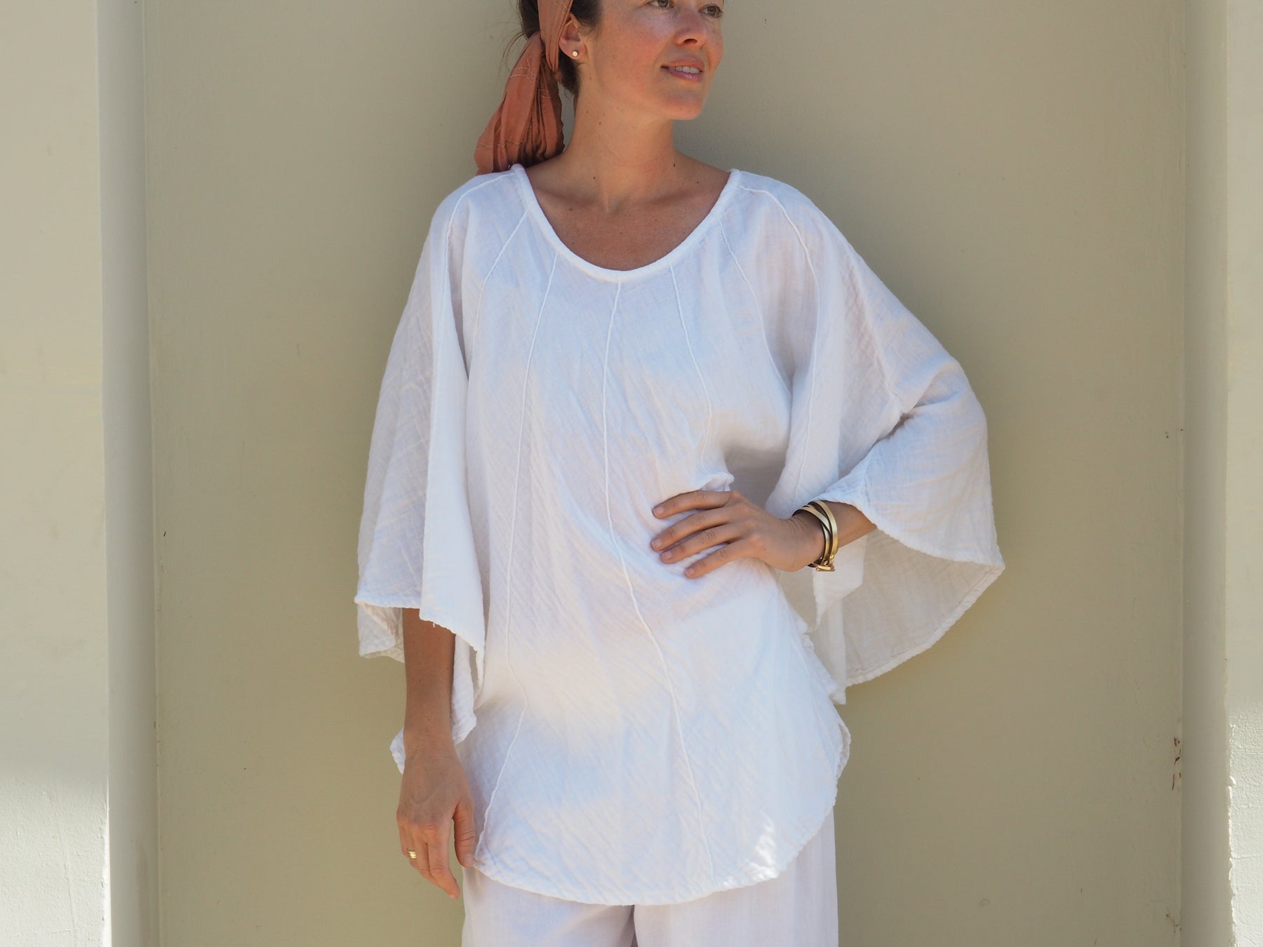 Gauze Poncho Top Handmade, Women's 100% Cotton Clothing – Cotton Flower  Clothing