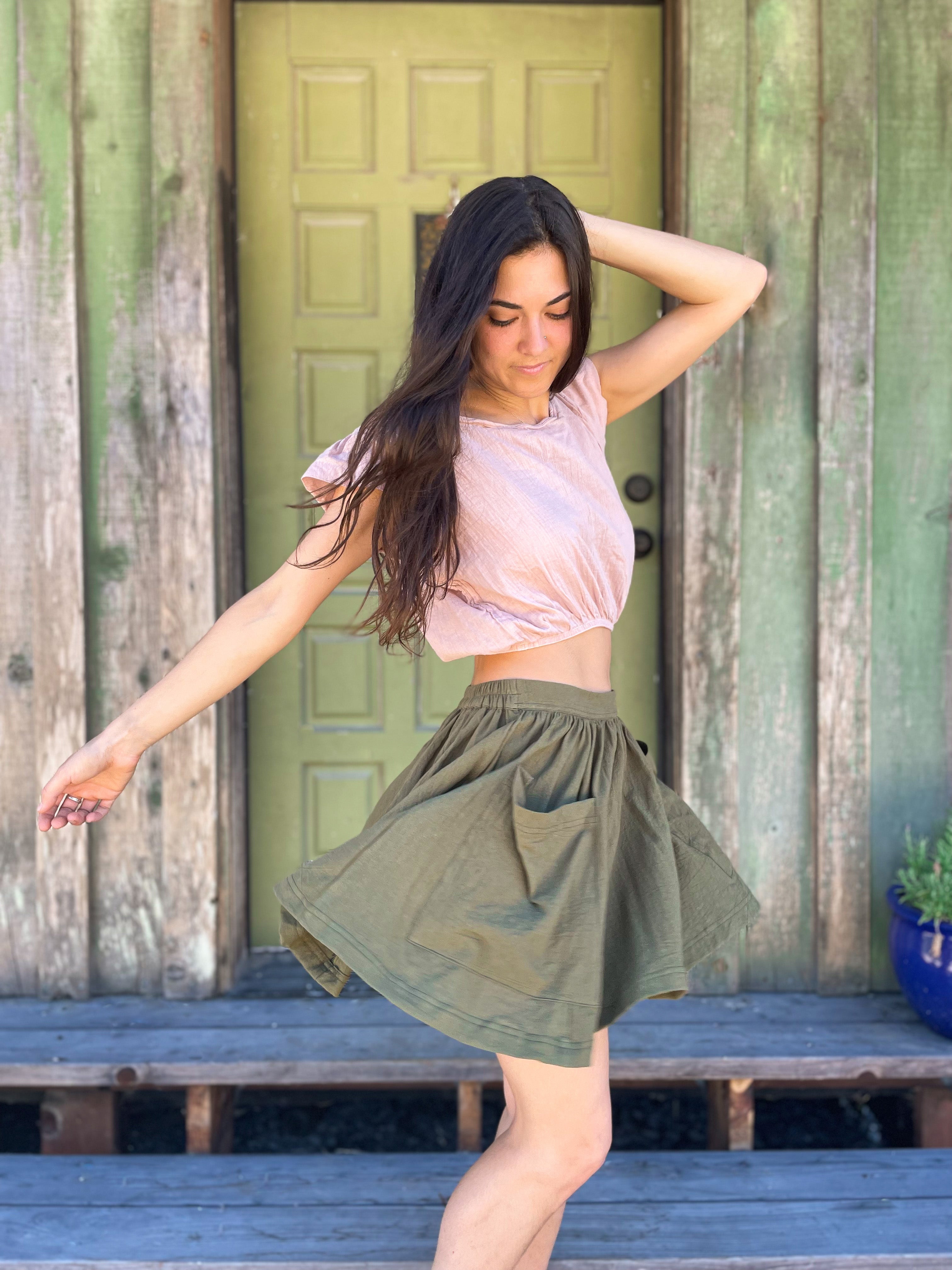 Olive green hotsell mini skirt