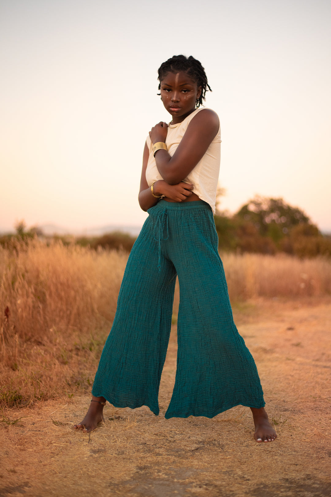 Gauze Pants, Handmade, Women's 100% Cotton Clothing – Cotton